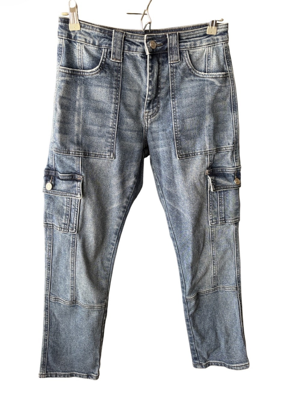 Kancan | Avery Cargo Jeans | Acid Wash | Cropped Denim | Women’s Size 25